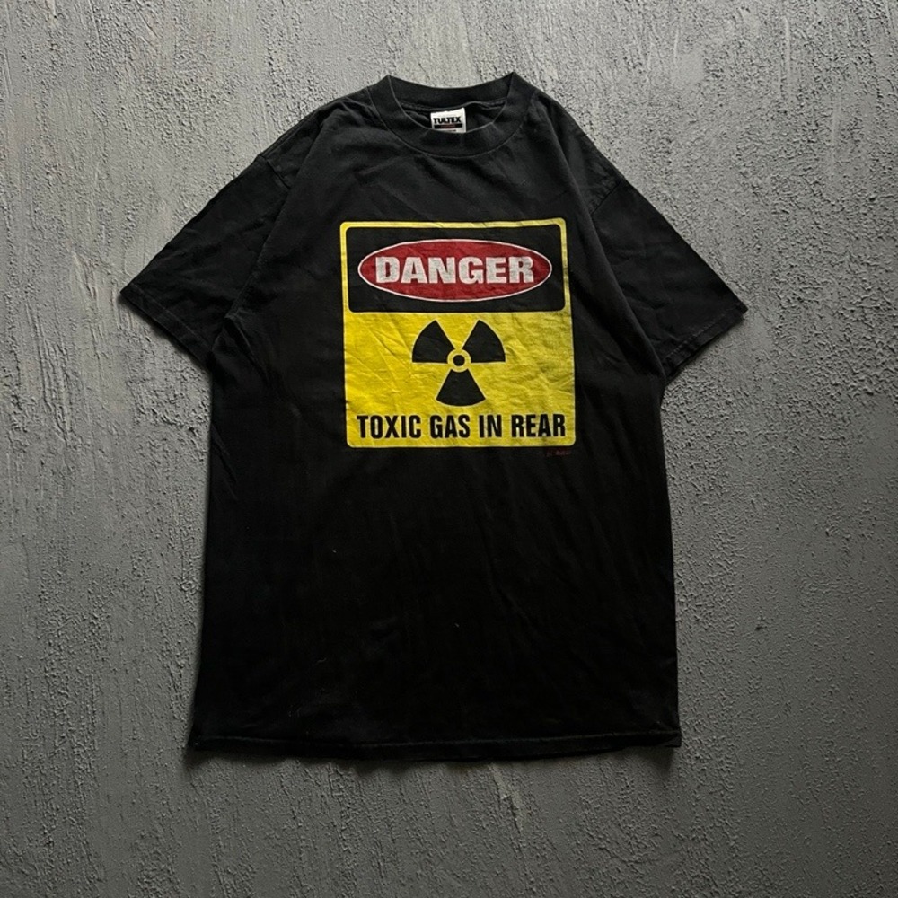 Vintage Toxic Gas In Rear Shirt Large Black 1990s Quote Funny